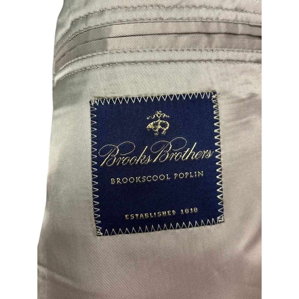 Brooks Brothers Brookspoplin 48R 43x39 Tan Cotton 2pc Pant Suit Flat Front Mens